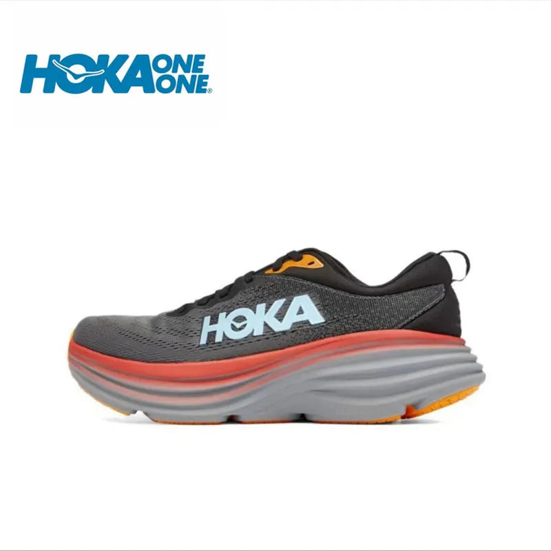 HOKA Sport Running Shoes Bondi 8 Breathable Anti Slip Cushioning Road Runs Shoes Men Sport Shoes Lifestyle Outdoor Sneaker Women