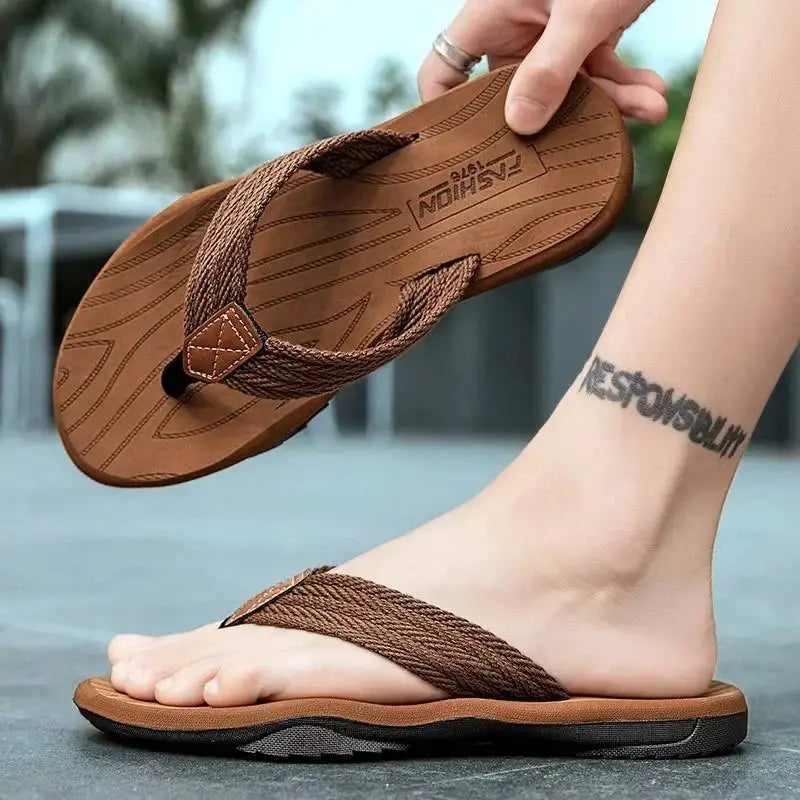 Men's Flip Flops Casual Beach Shoes Large Size Men Sandals Summer Leisure anti slip Leisure anti slip