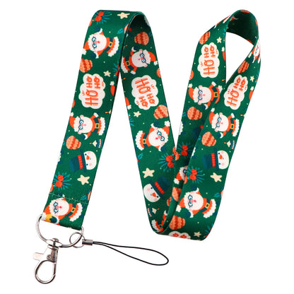Christmas Lanyard Santa Claus Neck Strap for Key ID Card Cellphone Straps Badge Holder DIY Hanging Rope Neckband Accessories