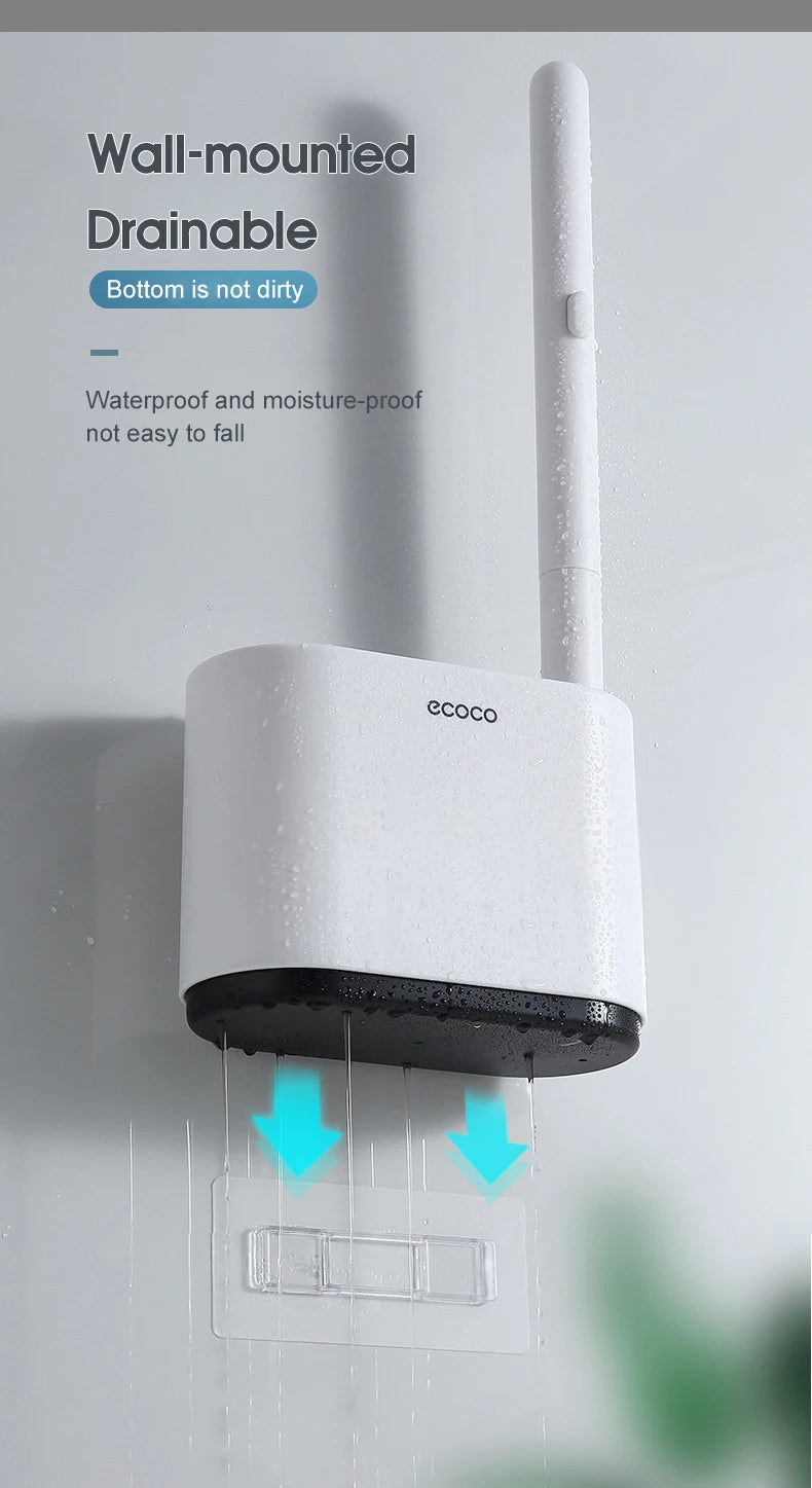 IZEFS Disposable Toilet Brush with Cleaning Solution, Wall-Mounted Bathroom Cleaning Tool with Replaceable Brush Heads, WC Accessories