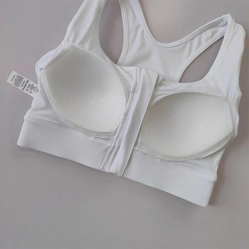Sujetador deportivo con cremallera frontal, ropa interior deportiva a prueba de golpes, sujetador de yoga de alto impacto, chaleco de secado rápido para correr, sujetador de yoga para fitness, top para mujer