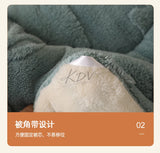 Thick Warm Imitation Lambswool Winter Blanket for Bed, Soft Jacquard Coral Fleece Quilt, Double-Sided Plush Weighted Blanket 5kg