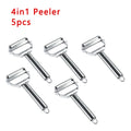 4in1 Vegetable Peeler Stainless Steel Melon Planer Multiple-Function Double-Head Peeler Household Kitchen Cucumber Slicer Tool