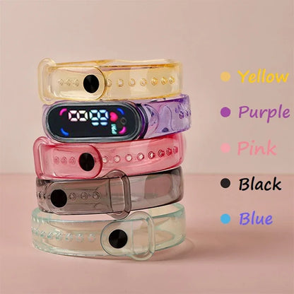 Pokemon Pikachu Dragon Ball Z Sport Casual Watches Led Silicone Watch Color Lovely Digital Children Wristwatch Clock Gift Toys