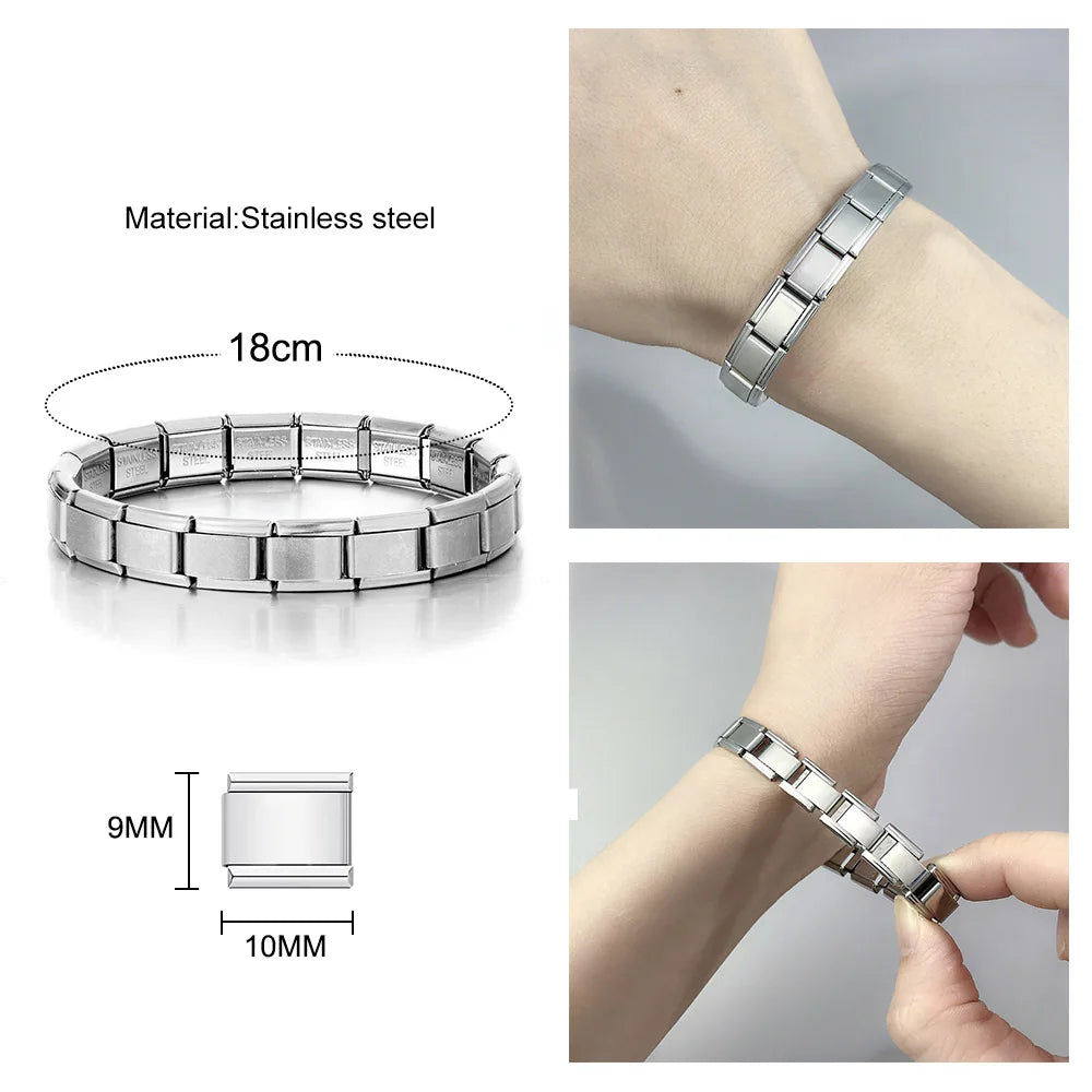 URING New Italian Charm Bracelet Pendant Series Shell Imitation Pearl Heart Personalized Assembly Chain Y2k DIY Making Jewelry
