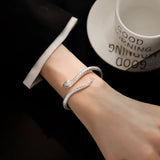 925 Sterling Silver Snake Shape Bracelet for Women, Beautiful Jewelry, Temperament Charm, Birthday Party Gift, Free Shipping 