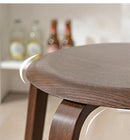 Nordic Plywood Dining Round Seat Stackable Vintage Curved Backrest Chair