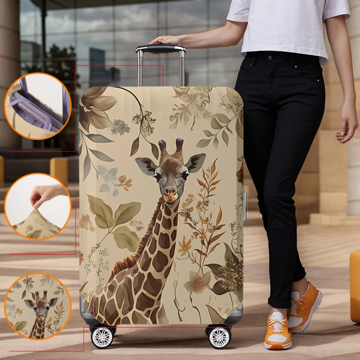 Luggage Protective Cover With Cartoon Print