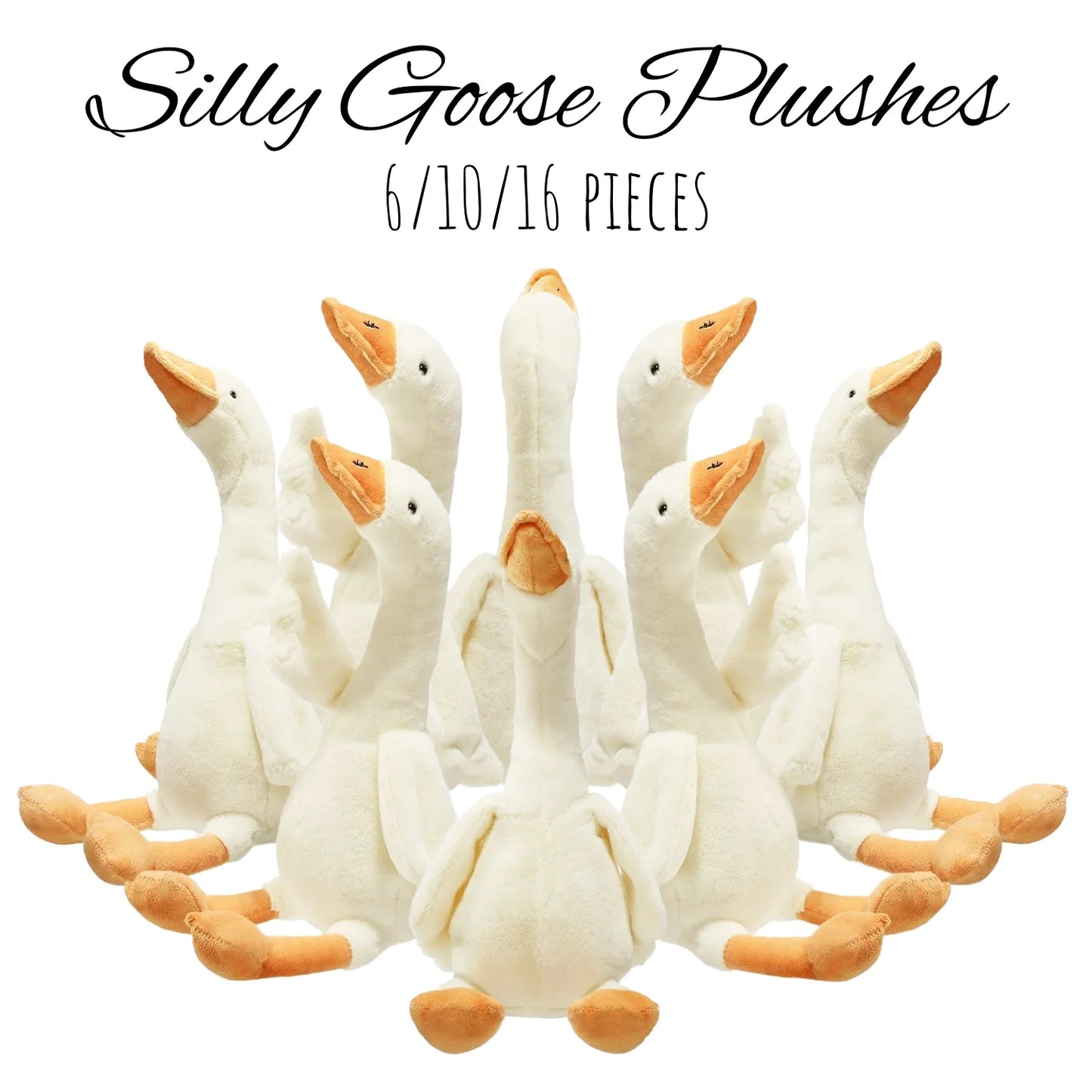 6/16PCS One Silly Goose Party Favors Stuffed Animal Plush Toy Baby Shower Birthday Party Gifts (Size:25CM)