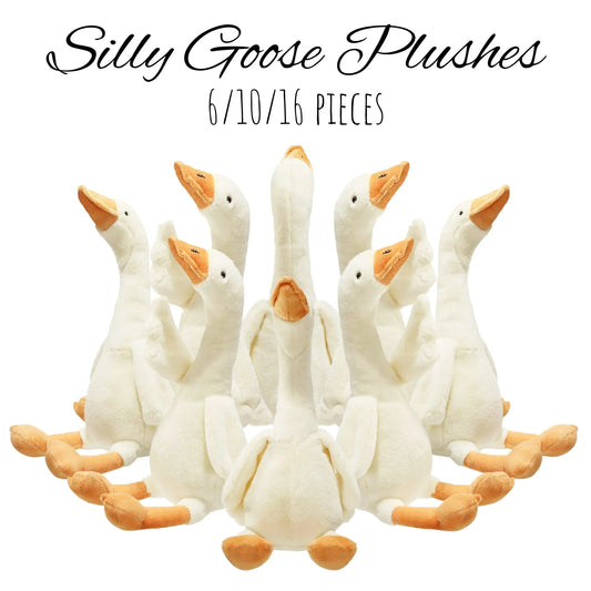 6/16PCS One Silly Goose Party Favors Stuffed Animal Plush Toy Baby Shower Birthday Party Gifts (Size:25CM)