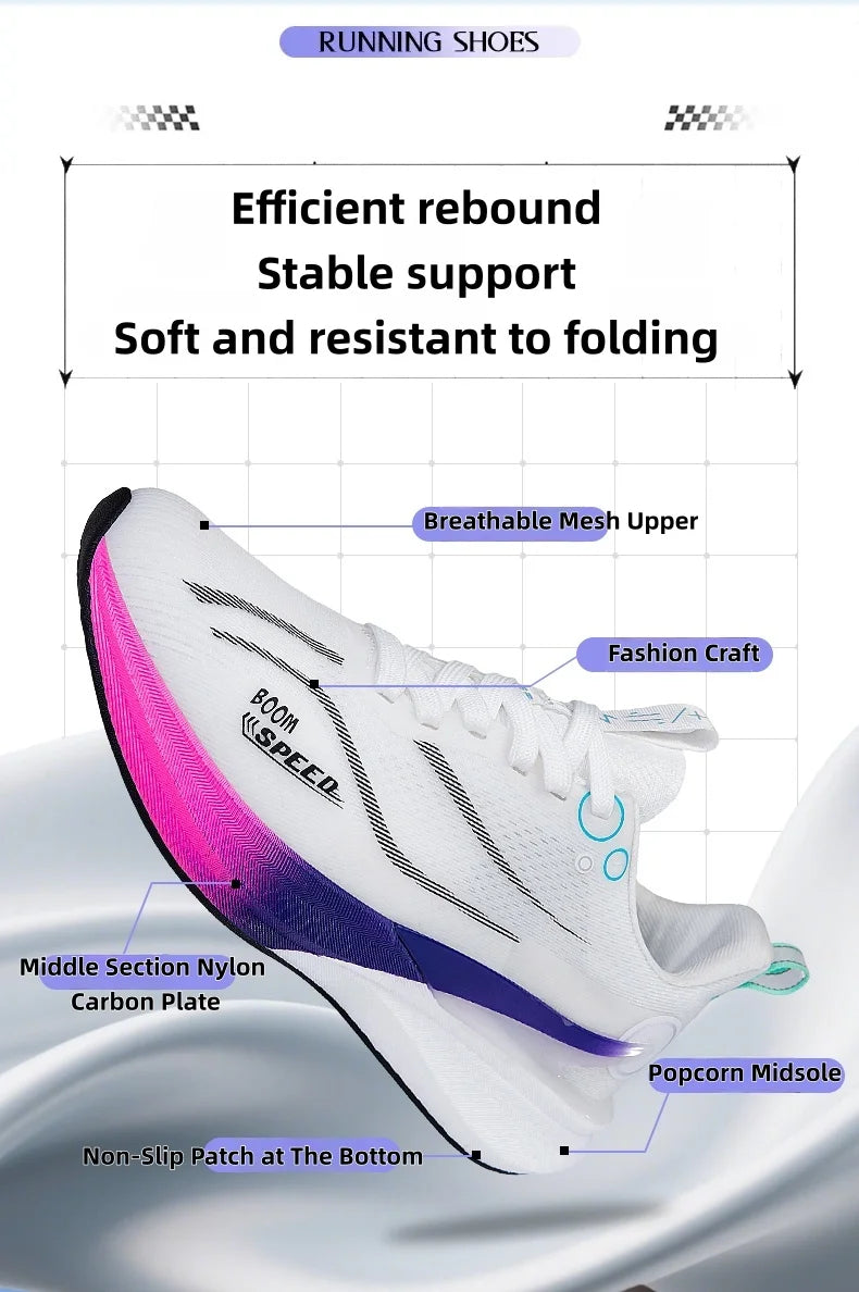 2025 Men's And Women's Professional Carbon Board Marathon Running Shoes Shock Absorption Ultralight Stable Support Sports Shoes