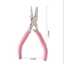 Pink Handle Nickel Iron Single Section Round Concave Pliers Handmade Jewelery Hardware Making Tool Sharp Nose Diagonal Portable