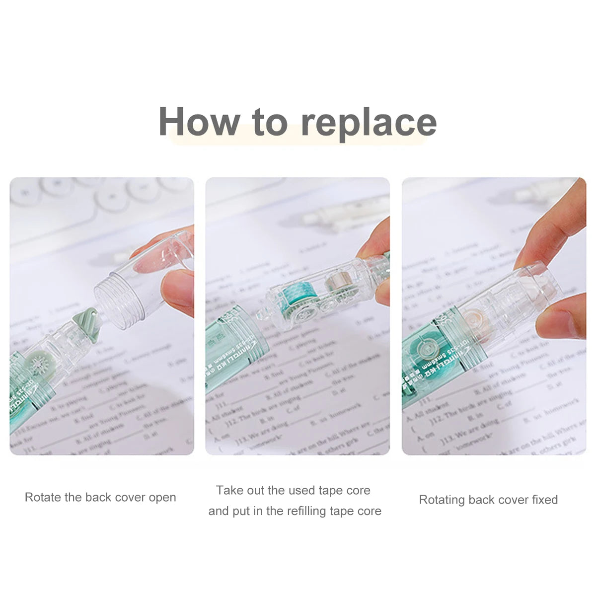 12Pcs/Set Transparent Dot Dispensing Double-sided Tape Replaceable Refills Handbook Dot Glue Stationery School Office Supplies