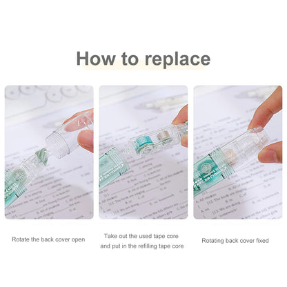 12Pcs/Set Transparent Dot Dispensing Double-sided Tape Replaceable Refills Handbook Dot Glue Stationery School Office Supplies