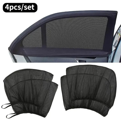 NEW 4pc Car Sun Shade Styling Accessories Hook &amp; Loop Car Window Sun Shade Set - Easy Install, Cool Interior &amp; Privacy Sun Visor