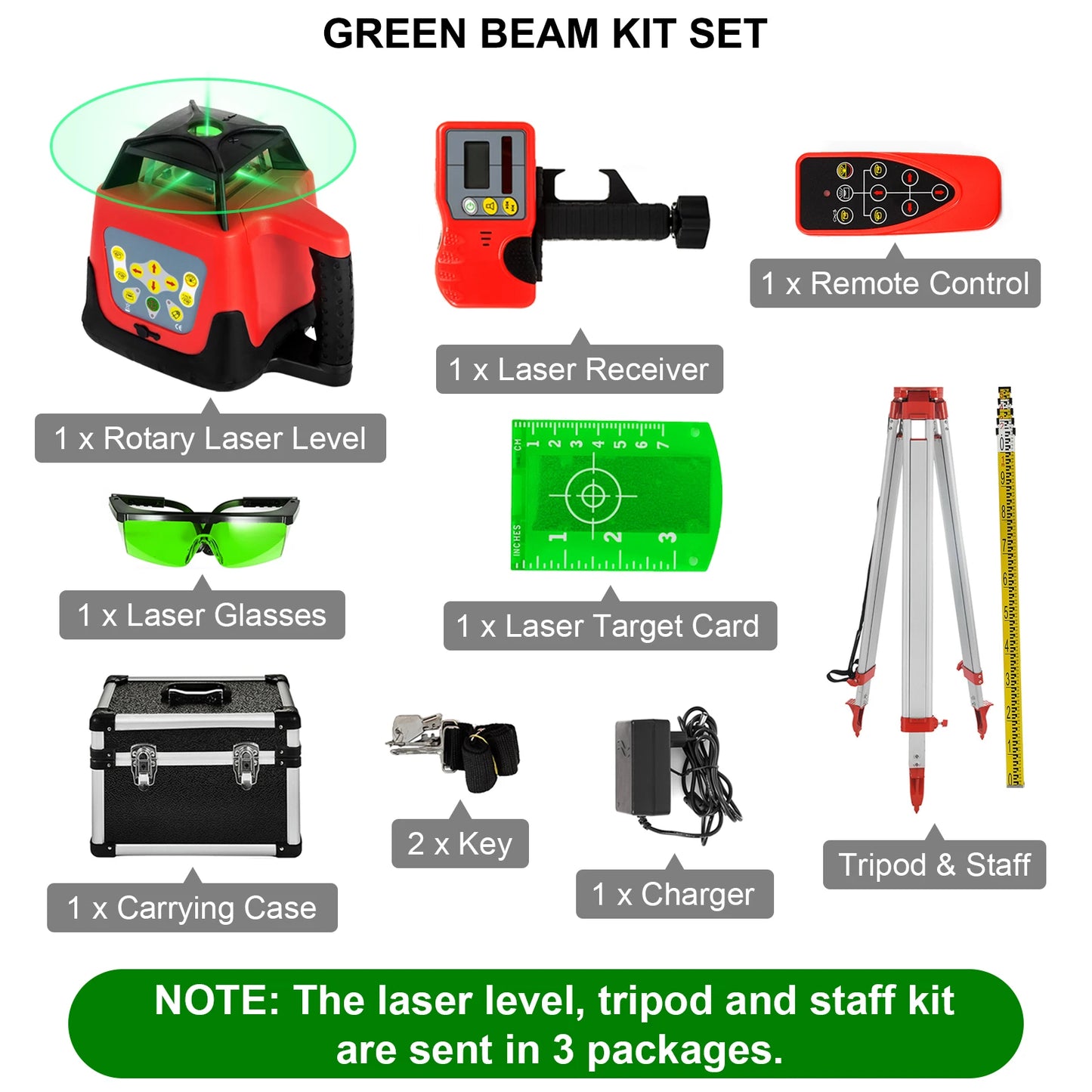 VEVOR 360 Rotary Laser Level Self-Leveling 500m Vertical Horizontal Scanning Professional Powerful Measurement Construction Tool