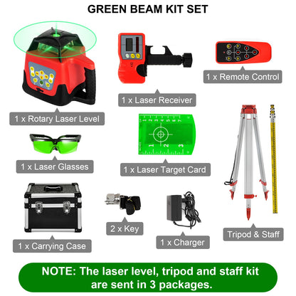 VEVOR 360 Rotary Laser Level Self-Leveling 500m Vertical Horizontal Scanning Professional Powerful Measurement Construction Tool