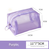 1pc Multifunctional Square Nylon Mesh Storage Bags Travel Portable Urltra-Light Mini Wash Bags Mini Zipper Coin Purse