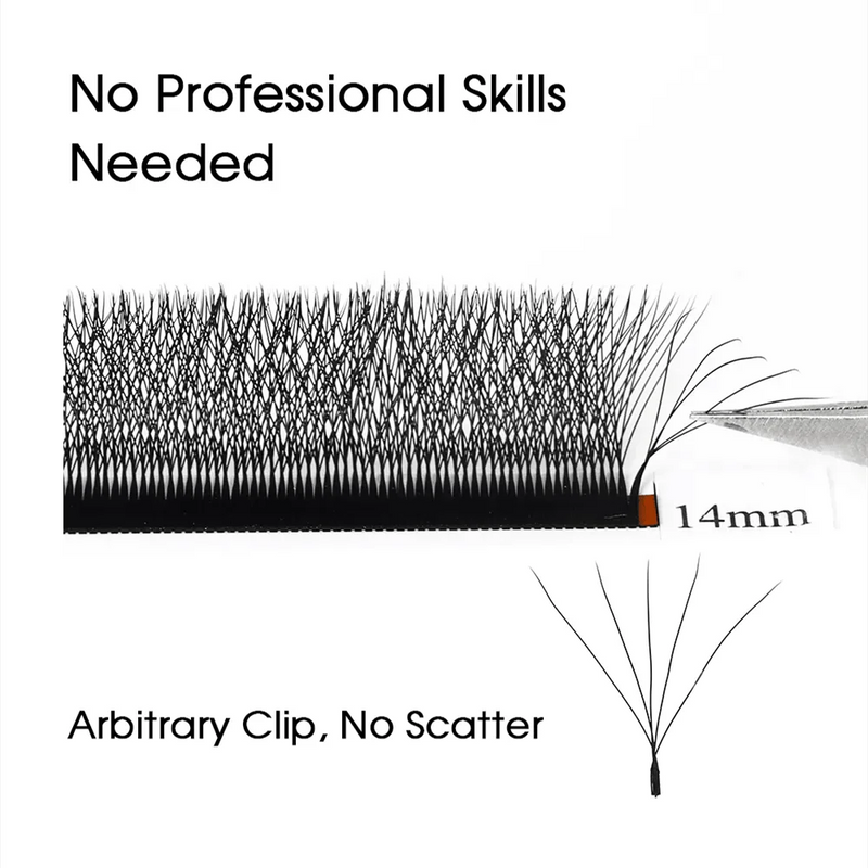 Fadvan luz 5d w em forma de 0.07mm d extensões de cílios curvados gradiente falso vison cílios pré-fabricados volume fãs cílios