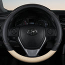 PU Leather Contrast Colour Car Steering Wheel Cover  Sweat Absorbent, Wear Resistant and Non-slip, Universal in All Seasons