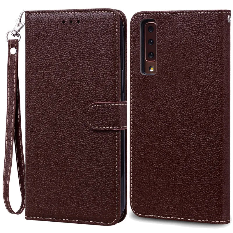Funda de cuero de lujo con tapa para Samsung Galaxy A7 2018 (SM-A750F)