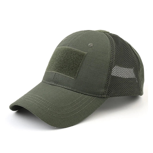 Gorra ajustable de camuflaje multicámara para exteriores, malla táctica para airsoft, pesca, caza, senderismo, baloncesto, gorra snapback