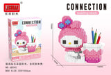 Linkgo Sanrio Building Block Pen Holder Luffy Stitch Chopper Pochacco Kuromi DIY Assembly Super Mario Puzzle Mini Bricks Toys