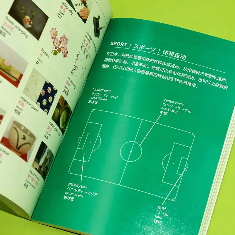 English-Japanese-Chinese Trilingual Dictionary Pocket Book with Illustrated Situations Language Learning Book Easy To Understand