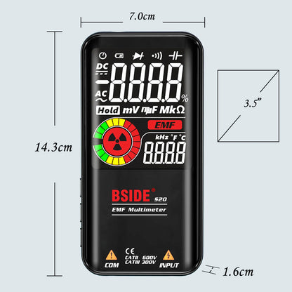 BSIDE S20/A10/A1 Intelligent EMF Multimeter 9999 Counts Rechargeable Meter Radiation Monitor AC/DC Voltmeter Ohmmeter Test