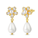 Clássico 925 Brincos de Prata para Mulheres, Estrelas, Luas, Pérolas, Abelhas, Argola Dourada, Noivado, Aniversário, Presente Joalheria Fina