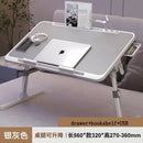 Lift Foldable Laptop Table for Bed Stand Lap Lazy Learning Desk Student Computer Desk for Working Read with Radiator Drawer