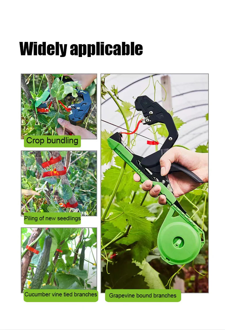 New Tying Machine Plant Garden Plant Tapetool Tapener +5 Rolls Tape Set for Vegetable Grape Tomato Cucumber Pepper Flower