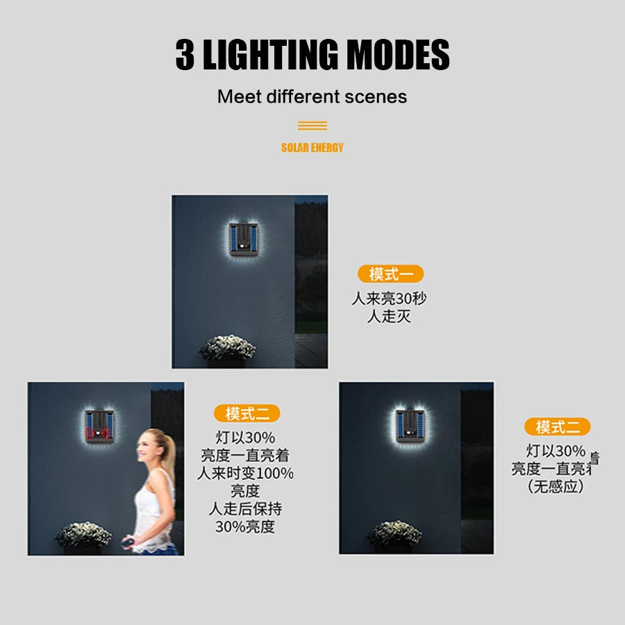 New Outdoor Solar Sensor Wall Light Folding  Light 3 Modes 120°  Adjustable Waterproof Courtyard Corridor Balcony Outdoor