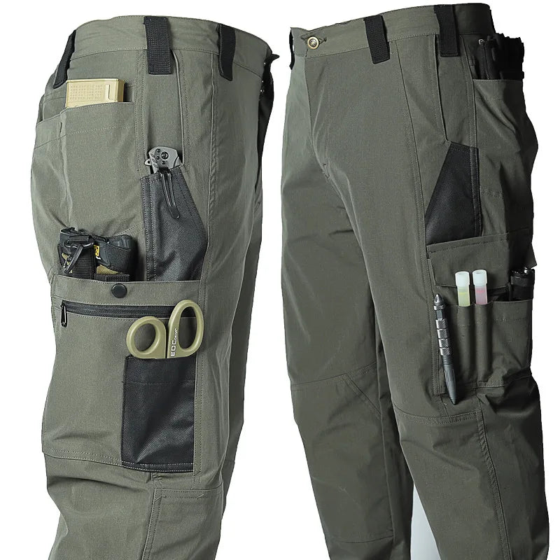 Men's Quick Dry Tactical Pants Water Resistant Outdoor Pants Lightweight Stretch Cargo Hiking Mountain Fishing Camping Pants