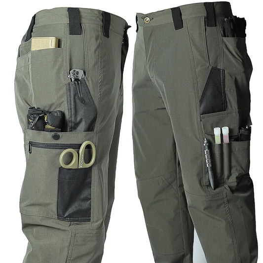 Men's Quick Dry Tactical Pants Water Resistant Outdoor Pants Lightweight Stretch Cargo Hiking Mountain Fishing Camping Pants