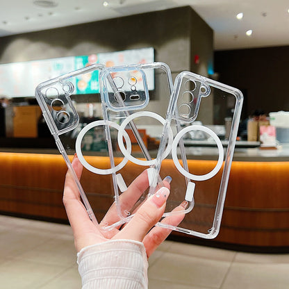 Transparent For Magsafe Case for Xiaomi Mi 15 14 13 Pro Ultra 13T 14T Redmi Note 13 14 4G 5G Magnetic Shockproof Hard Cover