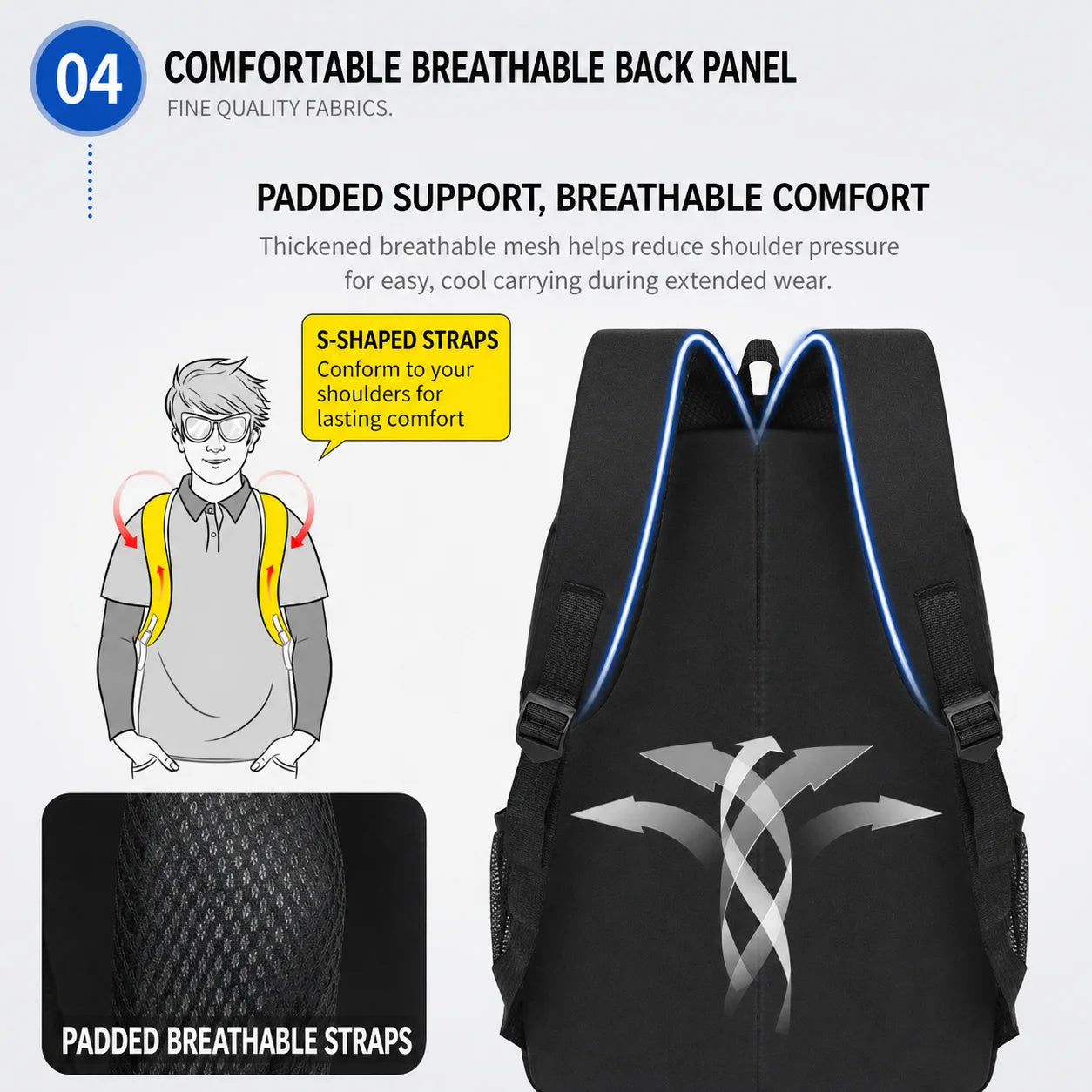 15.6 Inch Laptop Backpack Water-Resistant Daily Use Backpack Laptop Backpack Multi-Compartment For Traveling Trekking Day