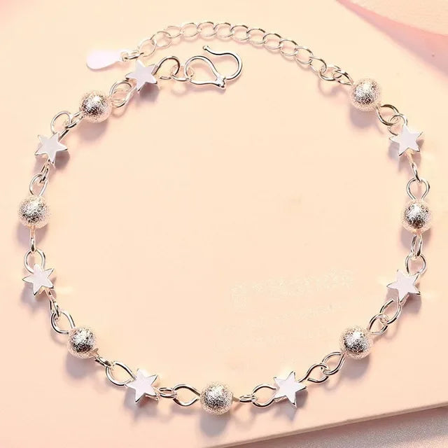 925 Sterling Silver Bracelet for Men Women Flat Side Chain Lobster Clasp Wedding Party Engagement Jewelry 5mm 20cm 