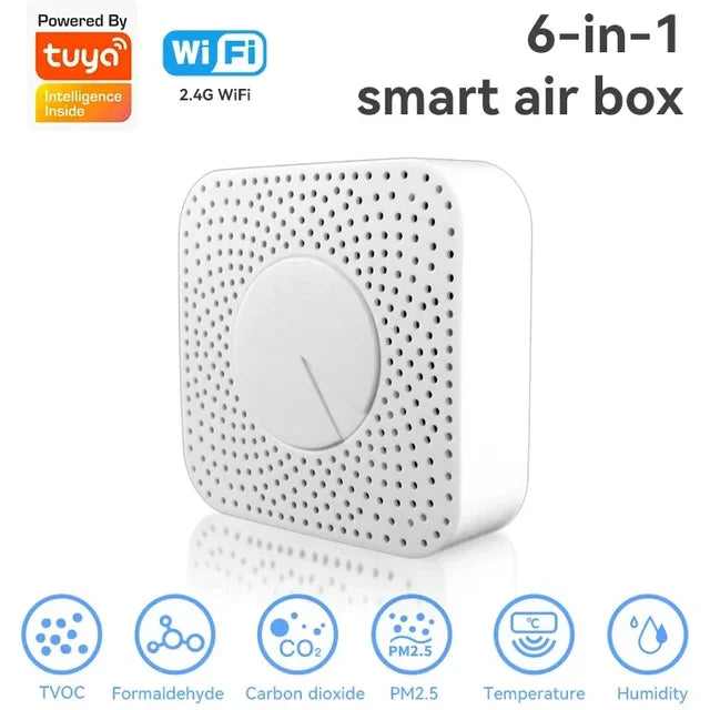 Tuya Smart Home Air Quality Sensor, Gas Leakage Sensor, Security Protection Alarm Sensors, VOC, HCHO, Wi-Fi, Zigbee, CO2 