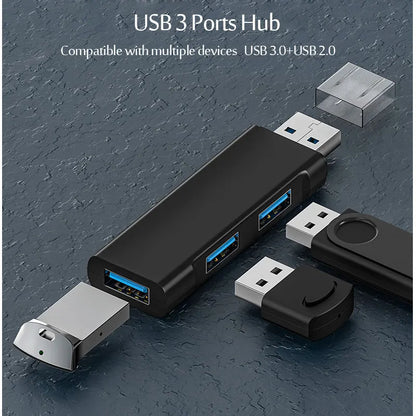 USB 3.0 Hub USB Hub 2.0 Multi USB Splitter Hub Use Power Adapter 3 Port Multiple Expander 2.0 USB 3.0 Hubfor PC