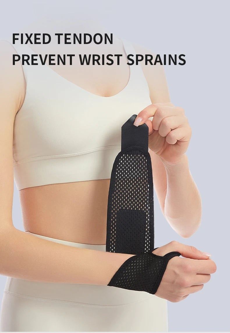 2pcs Adjustable Wrist Strap Sports Wrist Support Brace Black Weightlifting Wristband For Men & Women Badminton Tennis Gym