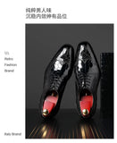 Crocodile Pattern Leather Shoes Business Oxford Footwear Men's Brogue Dress Shoes Leather Formal Shoes for Men Bullock Shoe 2024