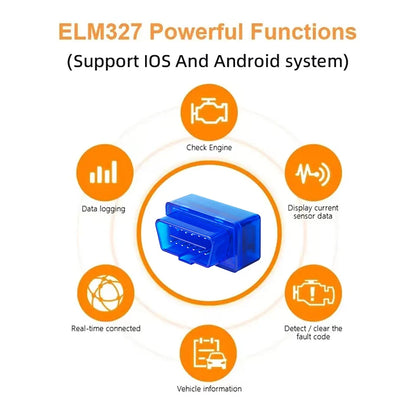 Mini ELM327 V2.1 OBD2 Scanner Code Reader For Android /IOS Bluetooth Car Diagnostic Tool Automotive Fault Detector