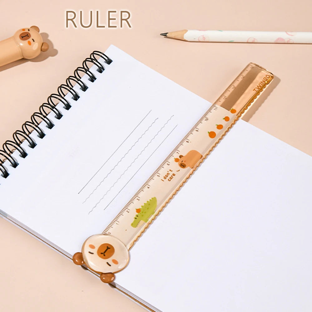 6-Piece Cute Capybara Stationery Set Back To School Supplies