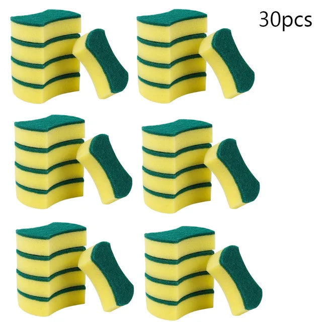 20/30pcs Dishwashing Sponge Kitchen Nano Emery Magic Clean Scrub Pot Rust Stains Seal Sponge Removal Cleaning Kit Brush Sponges 