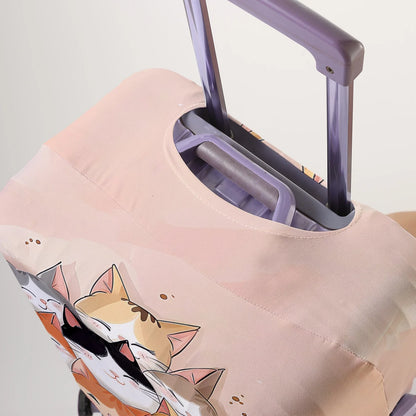 Cat stacking music pattern luggage protection cover, suitable for 18-32 inch luggage covers, luggage handle gloves, travel acces