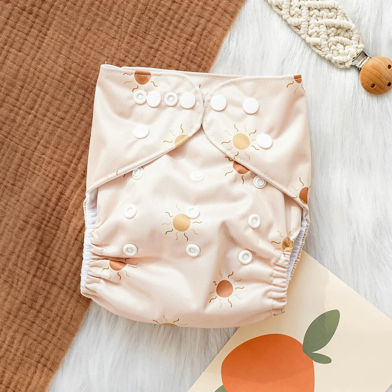 Pañales de tela para bebé, impermeables, reutilizables, ajustables, ecológicos, 100 % poliéster.