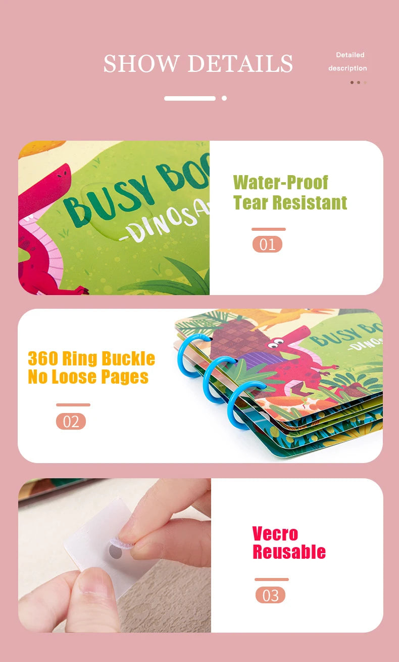 Montessori Busy Book for Kids Sticker Quiet Book Baby Early Educational Toy toddlers Matching Puzzles Game Learning Toys Gifts