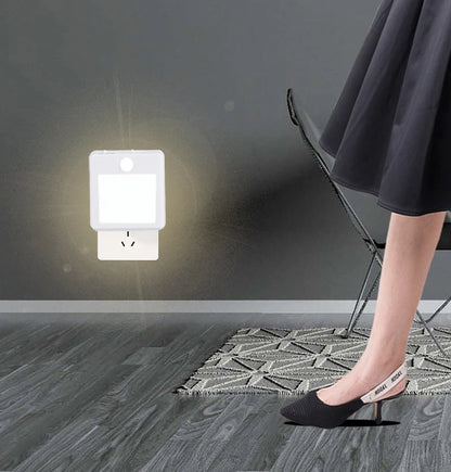Luz nocturna con sensor de movimiento y luz LED, enchufe europeo, luz nocturna inalámbrica para niños, mesita de noche y dormitorio.