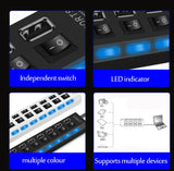 Adaptador de corriente USB 3.0, concentrador divisor multiUSB de 4/7 puertos, concentrador USB 2.0, conmutador expansor múltiple USB, concentrador de cable de 30 cm, estaciones de acoplamiento